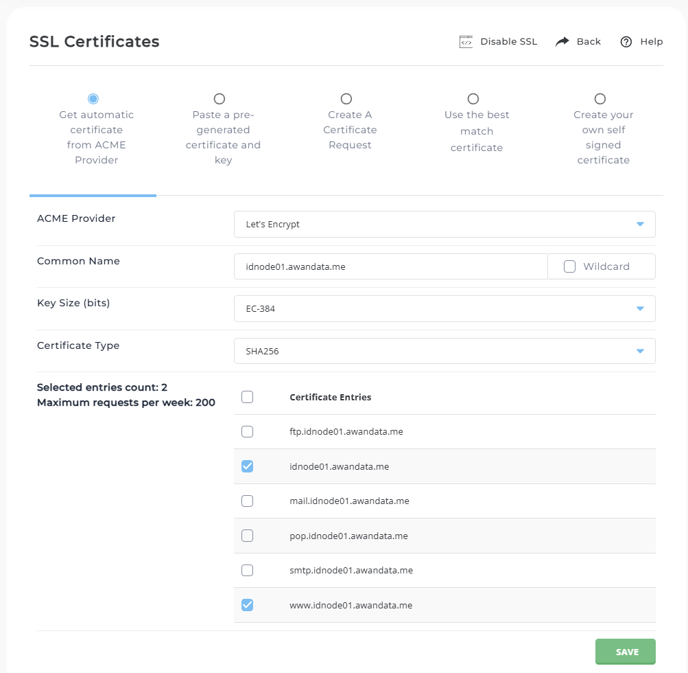 Memilih Let’s Encrypt di DirectAdmin